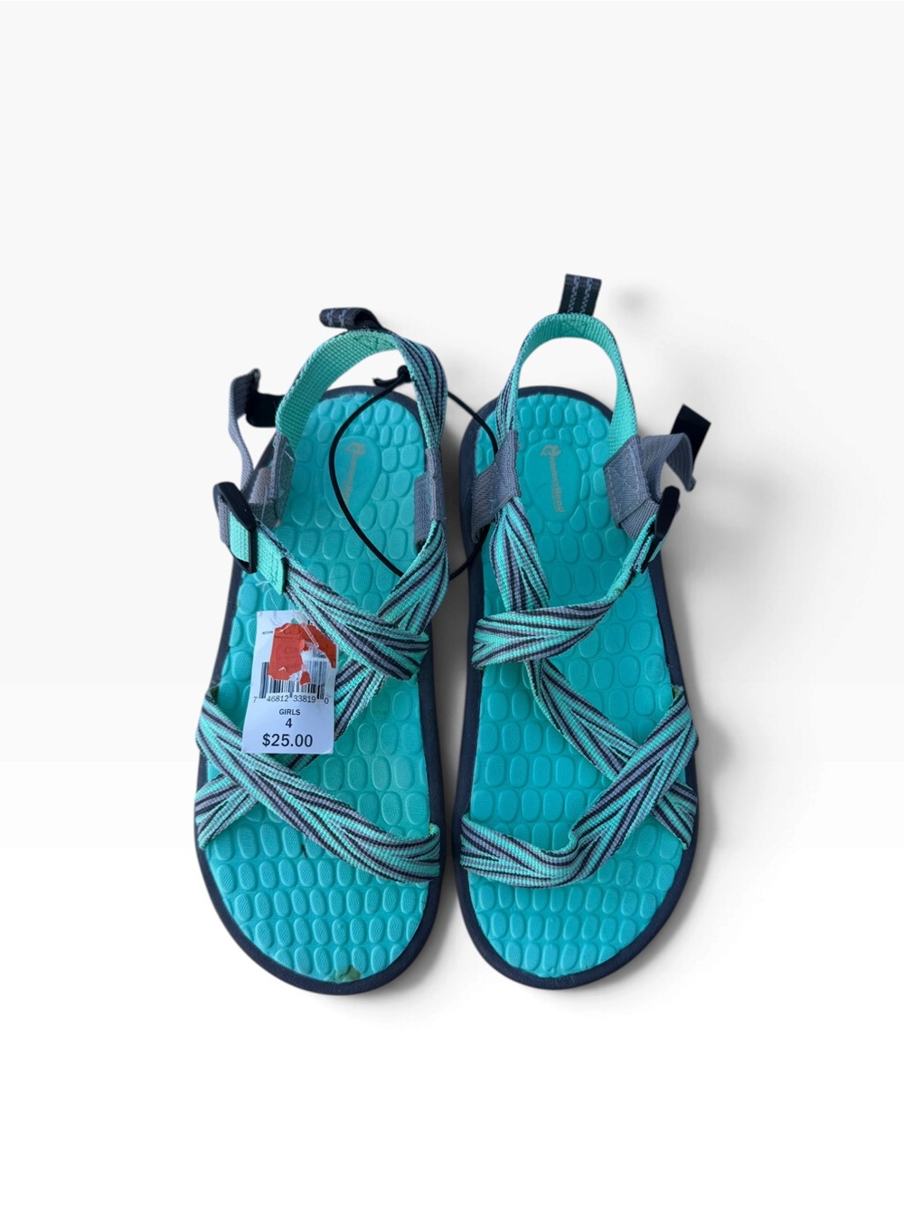 Kids' Aqua Teal Sport Sandals with Adjustable Straps